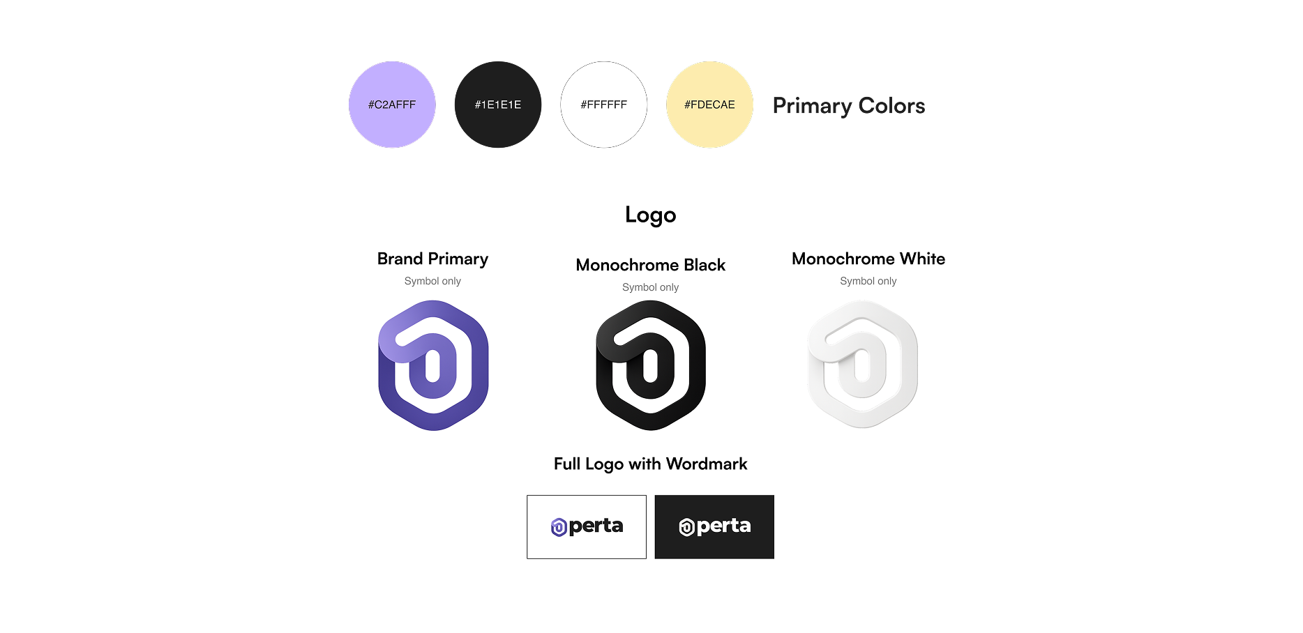 Operta brand guidelines, primary colors and logo variations