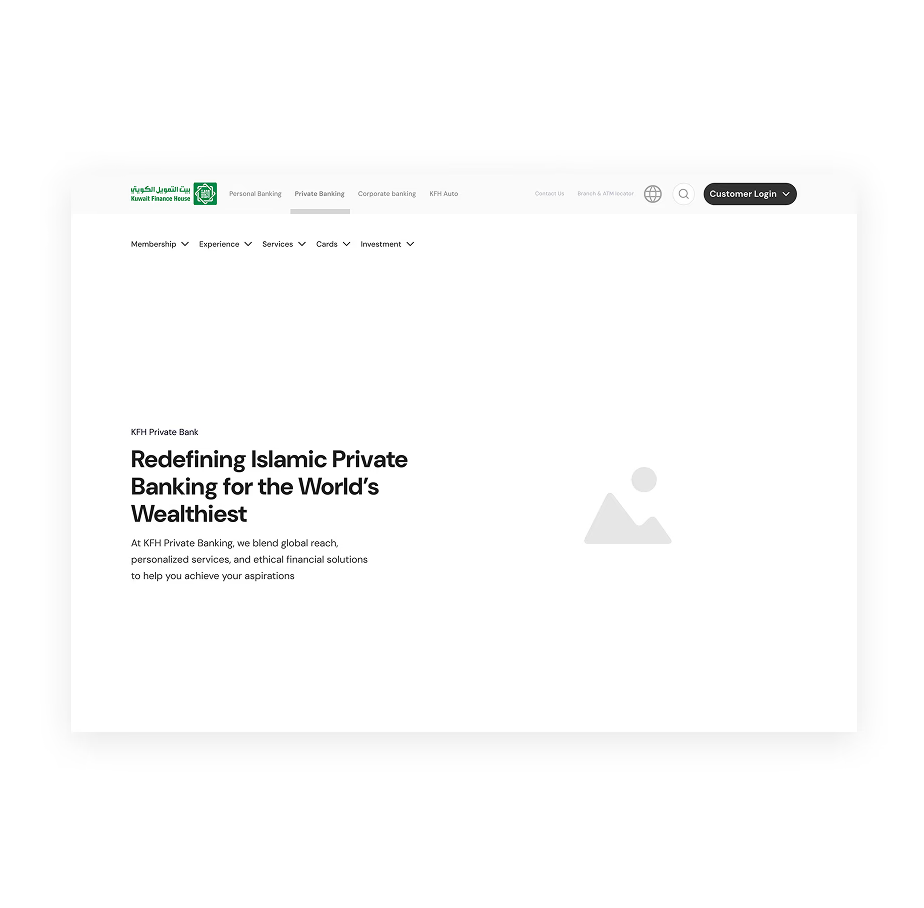 KFH Private Banking, web prototype